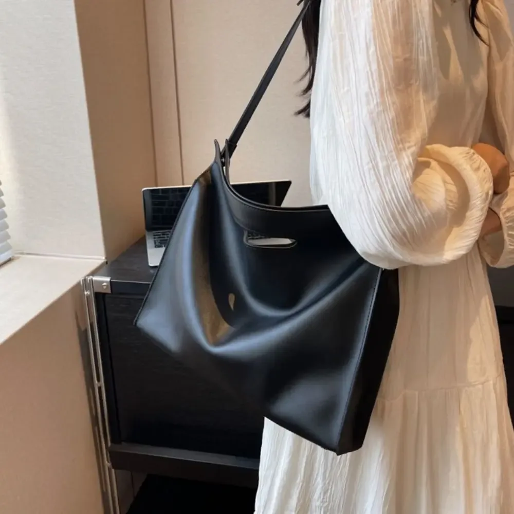 sac fourre-tout à la mode pour documents de bureau, sac à bandoulière de couleur unie, sac d'ordinateur, sac à bandoulière de grande capacité, sac de fichiers pour filles