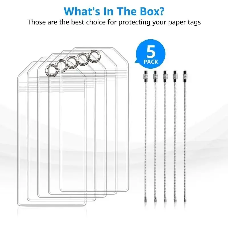 étiquettes de bagages de croisière imperméables, 5 pièces, porte-cartes d'identité verticaux en pvc transparent pour voyages d'affaires et de croisière