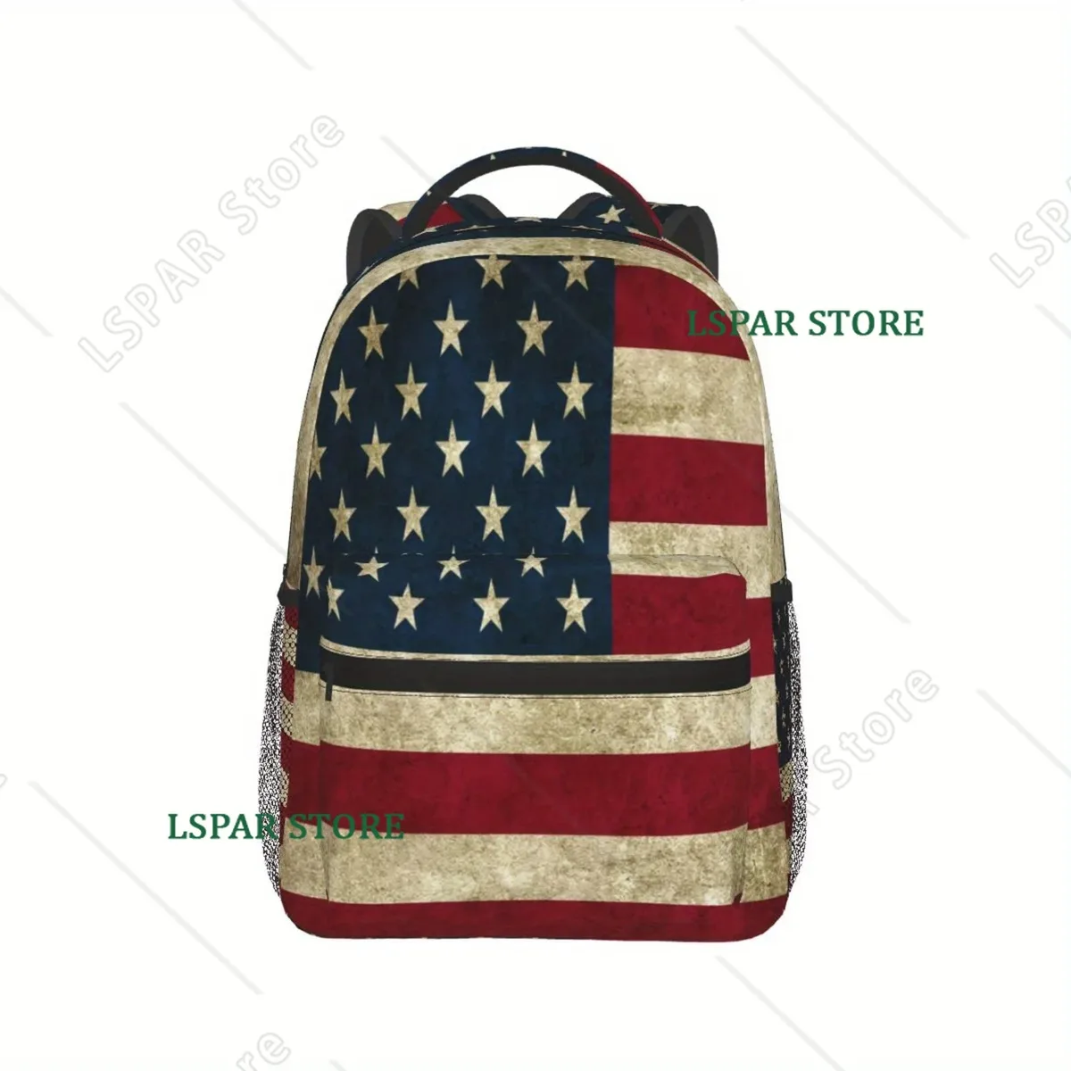 sac à dos vintage avec drapeau américain, unisexe, décontracté, pour ordinateur portable, cartable d'école, sac à dos de voyage, randonnée, camping