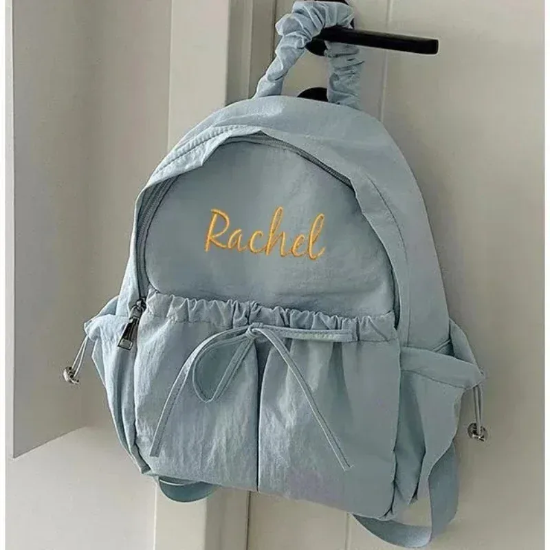 sac à dos avec nom personnalisé, sac à poignée froncée brodée personnalisée, sac à dos mignon pour enfants et adolescents, cadeau de sac avec nom personnalisé pour voyage scolaire