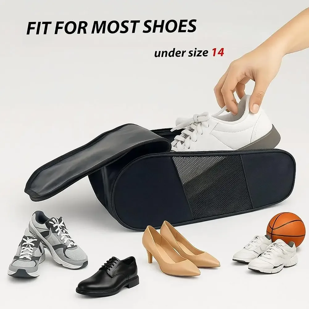 Sac de transport portable pour chaussures de golf en tissu Oxford, respirant, avec filet, étui de rangement pour chaussures de sport, idéal pour le football et le tennis.