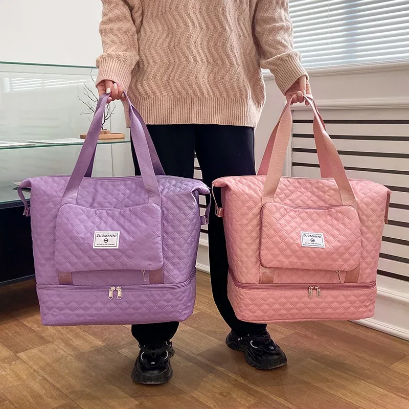 sac de voyage de grande capacité avec compartiment à chaussures indépendant, sac de week-end, sac de voyage pliable pour la salle de sport, le yoga et les voyages