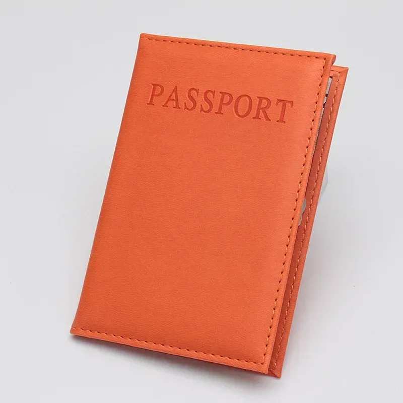 housse passeport protection cuir marron orange vert voyage organisateur accessoires voyage sac porte-passeport polyest pu leather