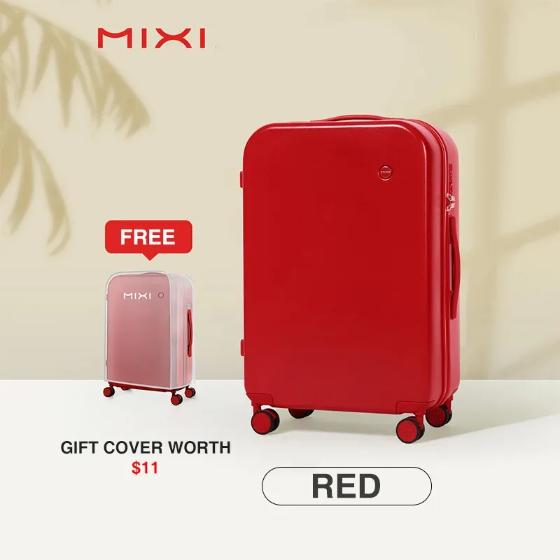 mixi femmes bagages pc valise voyage boîtier de chariot hommes muet spinner roues bagages roulants tsa serrure sacs à main m9236