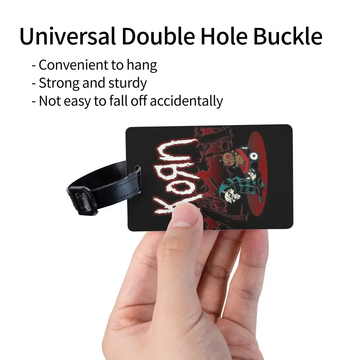 étiquettes de bagage korn heavy metal band album tour 2024 – porte-étiquettes d'identification pour valise, bagage de voyage, carte d'embarquement, nom et adresse