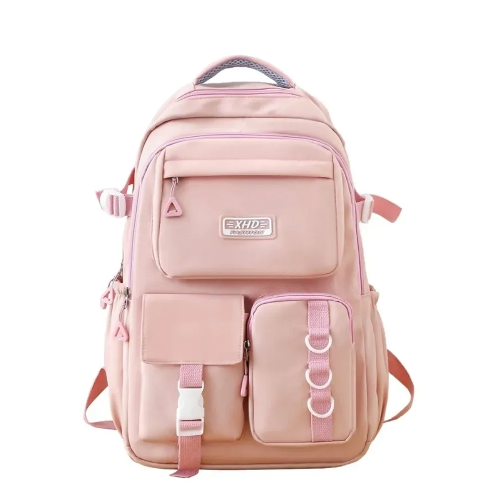 sac à dos scolaire en nylon grande capacité, multi-poches, pour ordinateur portable, résistant à l'eau, bretelles rembourrées réglables