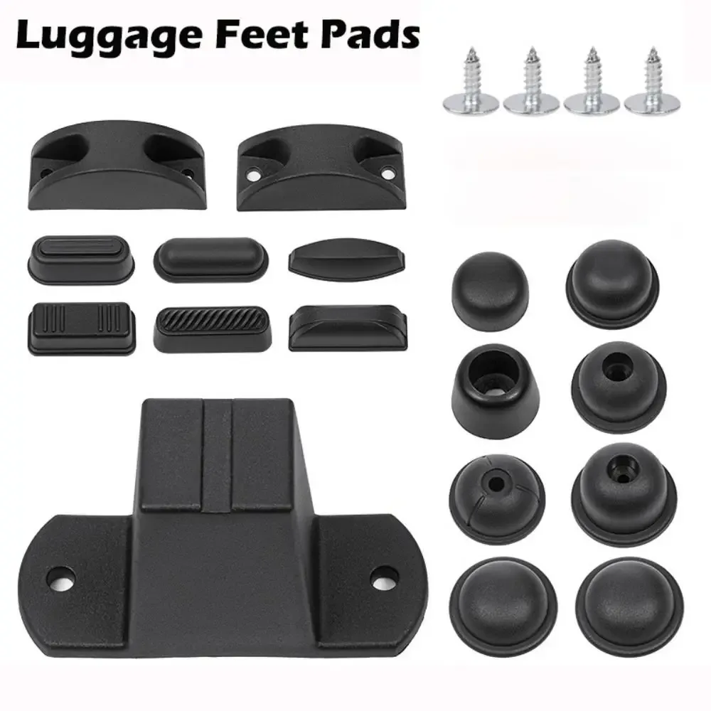 patins de protection en plastique noirs pour bagages avec vis, support inférieur de valise, pièce de rechange universelle pour toutes les valises