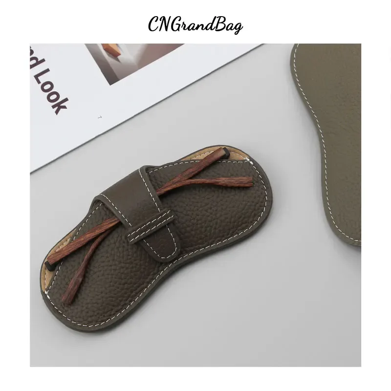 étui à lunettes en cuir véritable avec lettres personnalisées, sac à lunettes portable pour myopie, sac de rangement pour lunettes de soleil, housse de protection simple