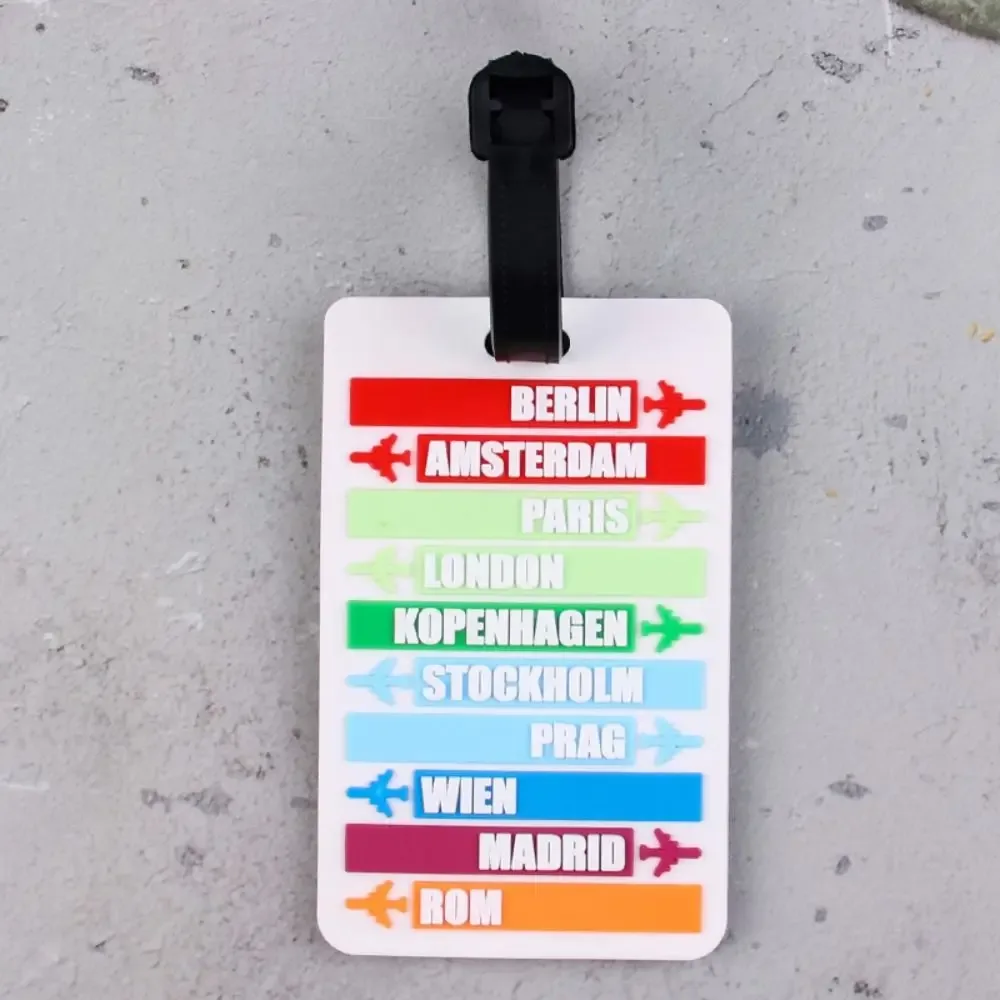 étiquette de bagage en pvc, nom de pays, valise, porte-adresse, nom, étiquette d'identification, étiquette d'embarquement, accessoires de voyage, étiquette de bagage, mode