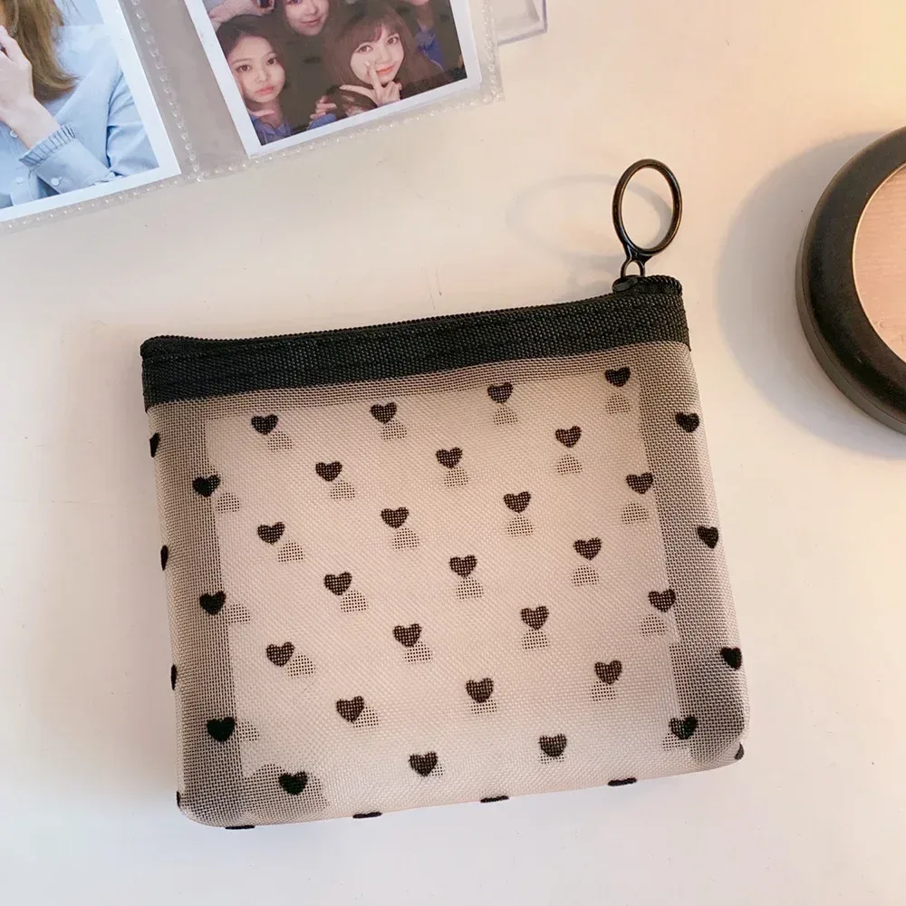 sac à cosmétiques en maille pour femmes, rangement de voyage, sac de maquillage, organisateur, pochette de maquillage portable, petite et grande trousse de toilette et de beauté