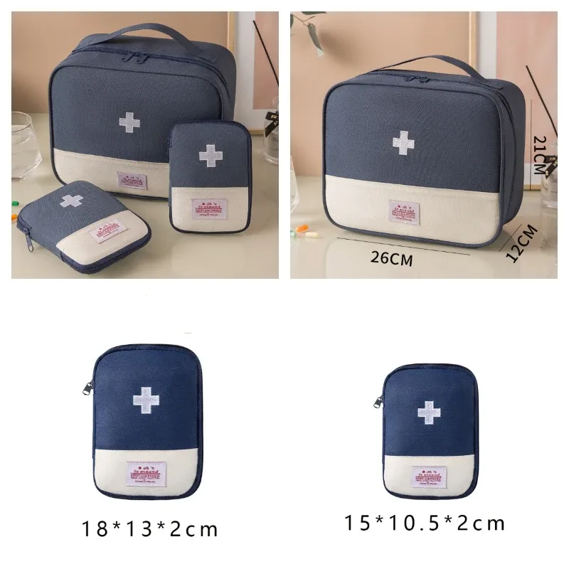 sac de rangement médical portable 3 pièces/ensemble, kit de premiers secours d'urgence pour camping, organisateur, sac de voyage en plein air à domicile