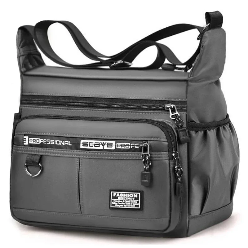 sac d'affaires multi-poches durable, sac à bandoulière pour hommes et femmes, sac à main d'affaires décontracté avec plusieurs compartiments