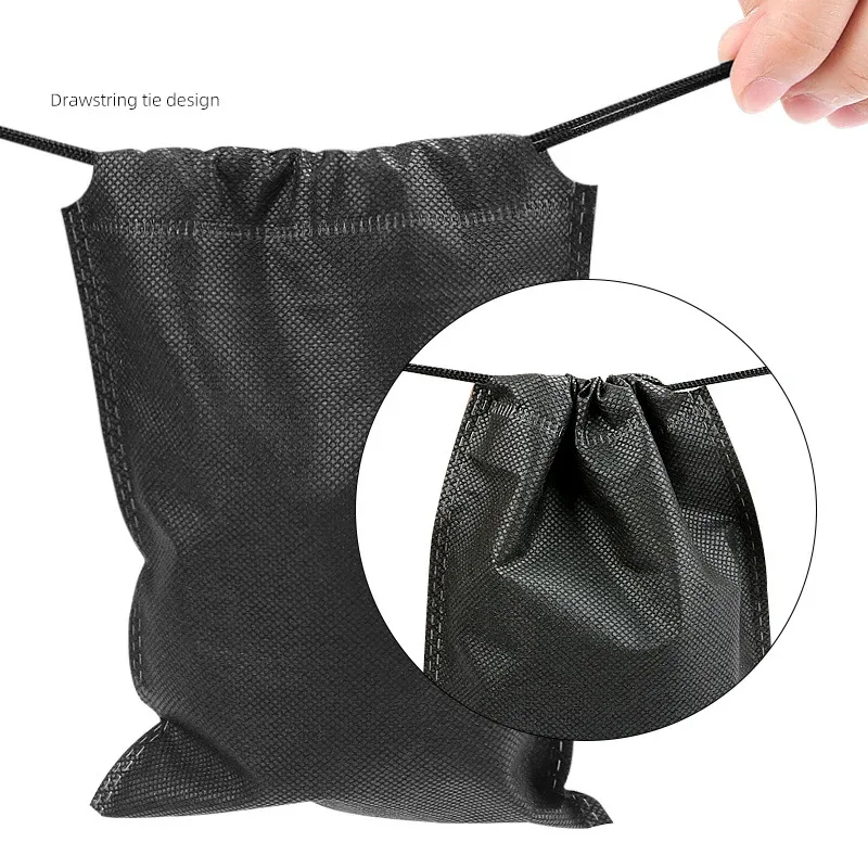 sac de rangement à cordon noir, 1 pièce, housses anti-poussière pour chaussures, pochette de voyage non tissée anti-poussière, sacs à chaussures, protection des chaussures de séchage
