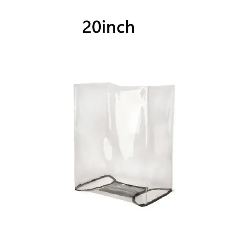 housse valise protection nylon transparente voyage rose rayures verticales pods leger compact angles droits pods cabine
