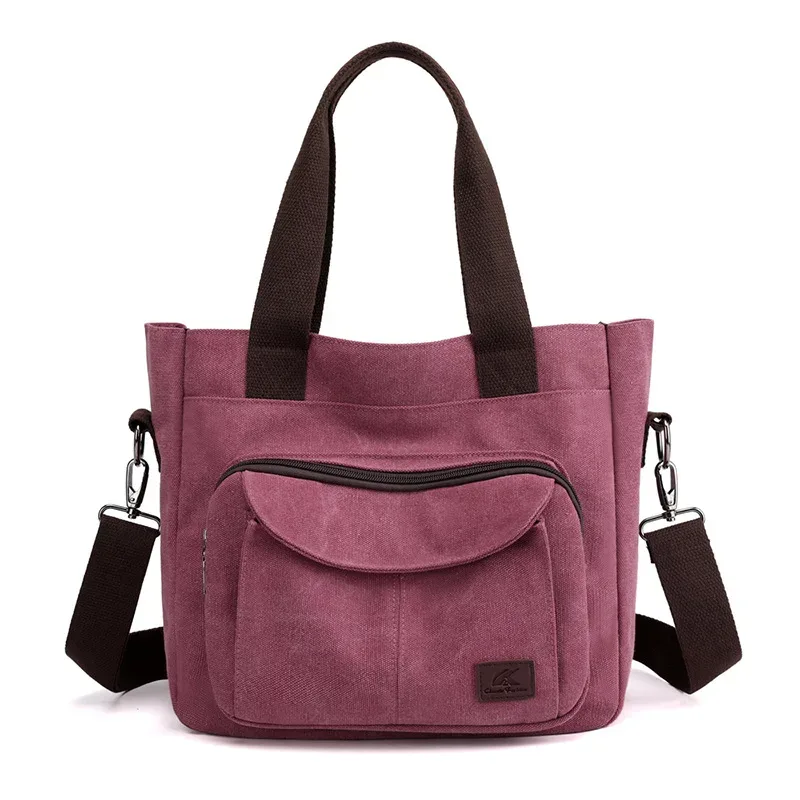 grand sac à main fourre-tout en toile pour femmes, petit sac à bandoulière pour voyage, travail, multi-poches, poignée supérieure, sacoches de travail avec fermeture éclair
