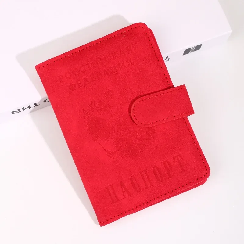 rfid russe pu porte-passeport portefeuille de voyage couverture de passeport étui de passeport porte-billet d'avion porte-carte d'identité accessoires de voyage