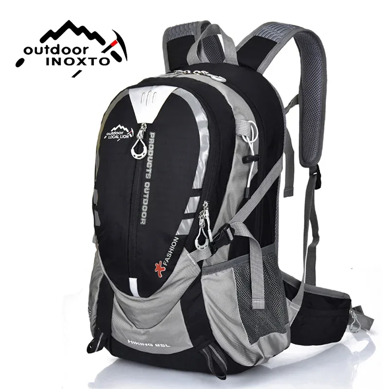 sac dos polyester noir bleu beige hiking randonnée extérieur 20 35 litres bandoulière arquée poche ouvrante jacquard informatique
