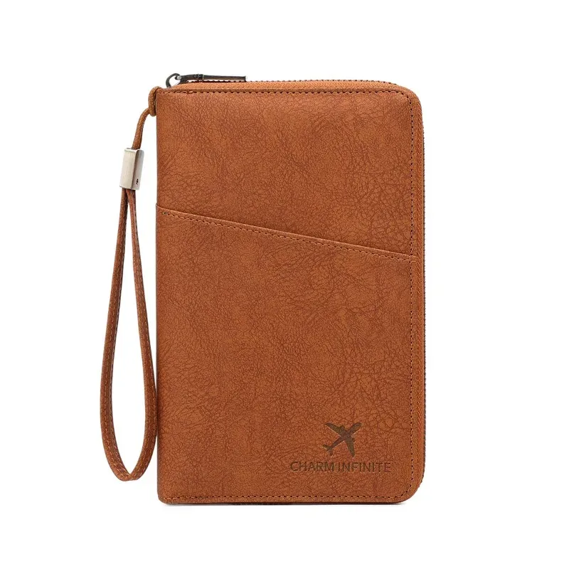 portefeuille de voyage multifonctionnel, organisateur vertical avec pochette pour passeport, pour passeports, argent et cartes, minimaliste et durable, noir
