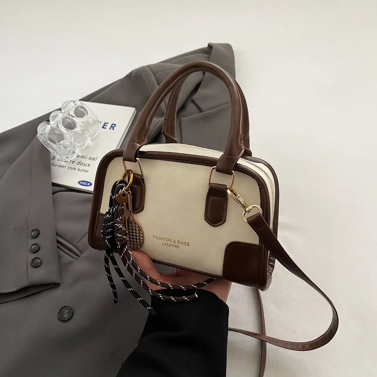 petit sac carré souple pour femmes, sac à main à la mode, sac à bandoulière multifonctionnel, mini sac boston pour événements décontractés, shopping, travail