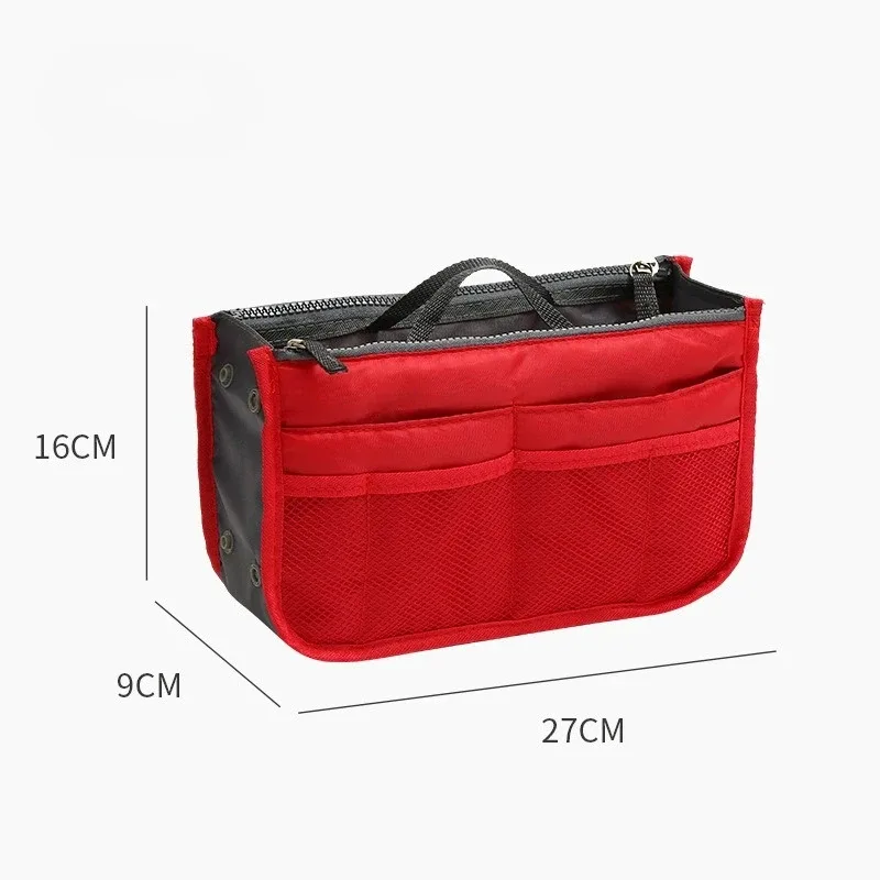 sac de rangement cosmétique pour femme, organiseur de voyage en nylon, sac à main pliable grande capacité, sac de rangement intérieur, pochette de maquillage