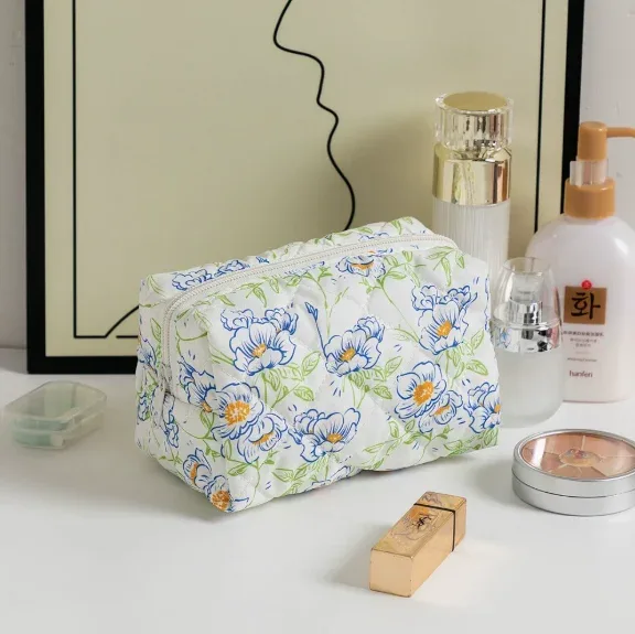 pochette de maquillage brodée de fleurs personnalisée, grande capacité, pochette cosmétique, cadeaux de demoiselle d'honneur, cadeau de fête des mères, sac organisateur de maquillage