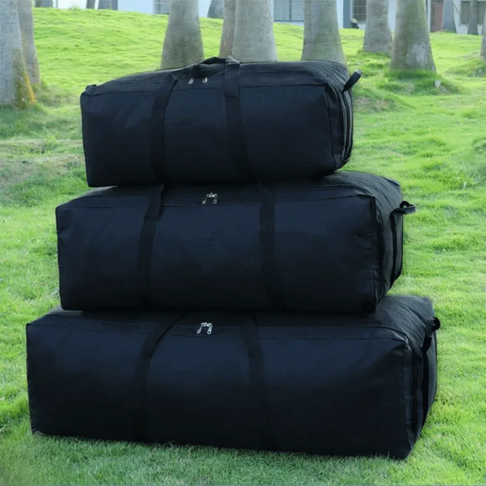 sac de voyage de très grande capacité 55l/100l/150l, sac à main de randonnée en tissu oxford pliable et étanche, double fermeture éclair, grande ouverture