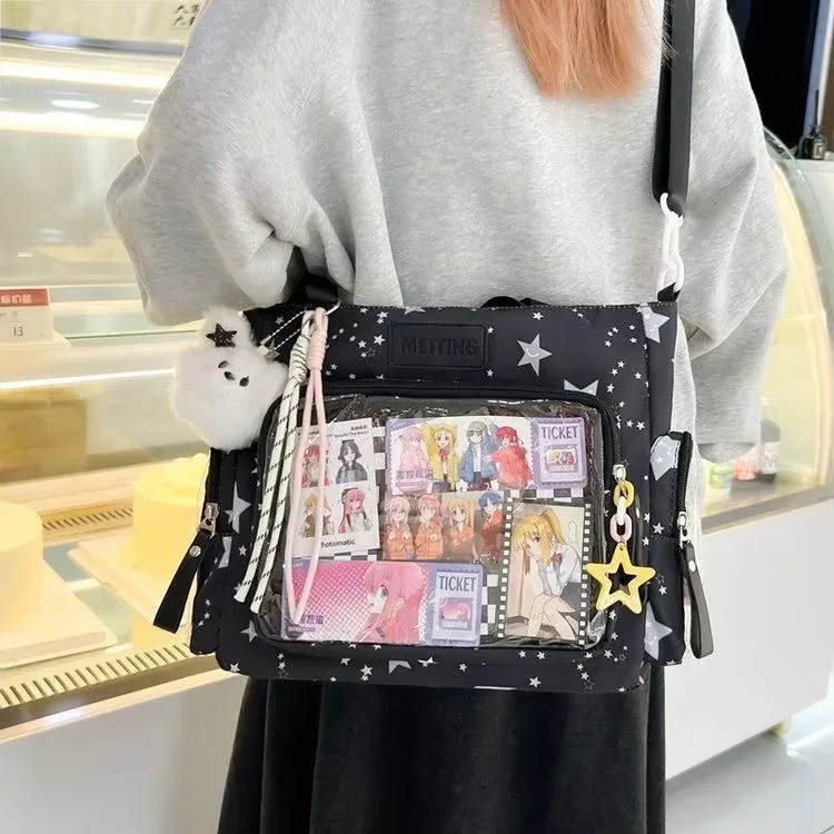 y2k mignon japonais ins ita sac lolita fille fourre-tout transparent sac à bandoulière grande capacité sac à bandoulière décontracté bricolage affichage sacs à main