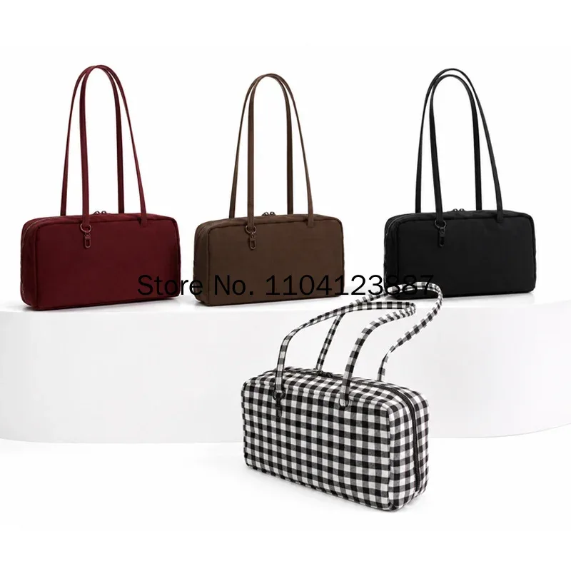 sac à bandoulière carré en nylon, sac à main en toile grande capacité, sac fourre-tout léger à fermeture éclair, sac de rangement pour les trajets quotidiens, les voyages, la gym, cadeau