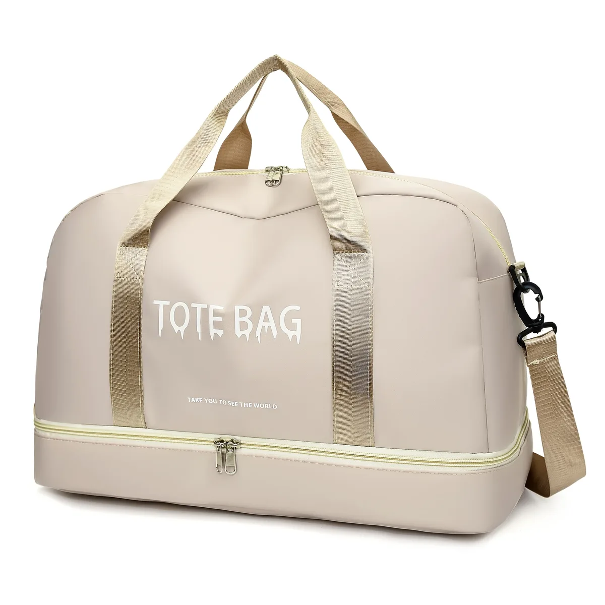 sac de voyage multifonctionnel de grande capacité avec bandoulière réglable, sac de sport décontracté en nylon durable pour le sport