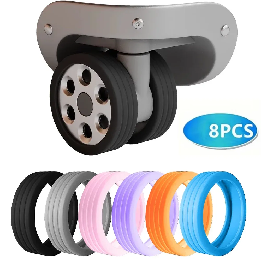 protège roulette silicium caoutchouc noir gris rose bleu violet orange blanc voyage protection roues bagages