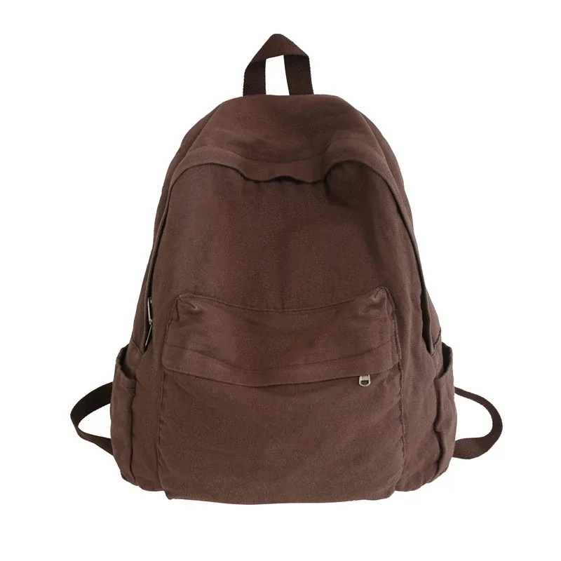hocodo couleur unie toile femmes sac à dos mode unisexe étudiant sacs d'école pour adolescent sac à dos grande capacité voyage sac à dos