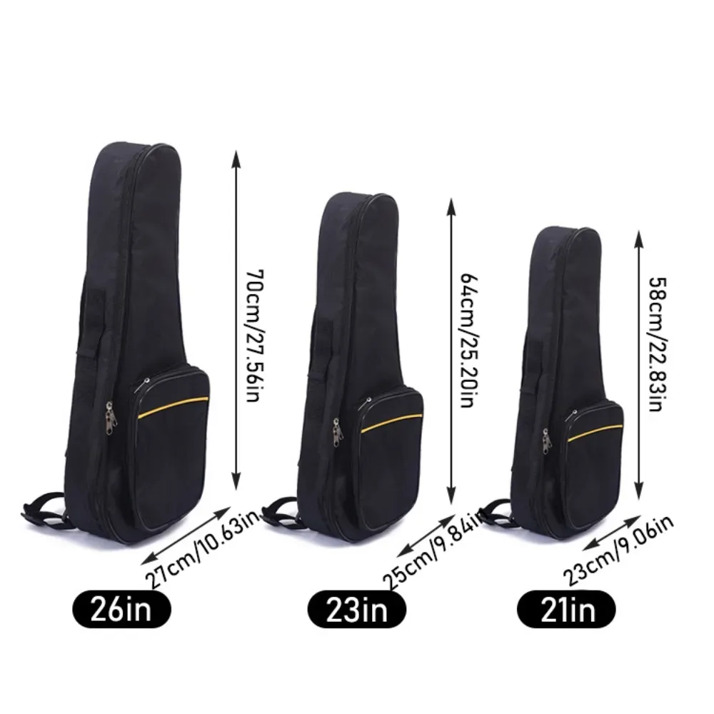 sac à dos pour ukulélé de 21/23/26 pouces, double bandoulière, sangles réglables, sac pour mini-guitare, imperméable avec poignée, sac pour instrument.