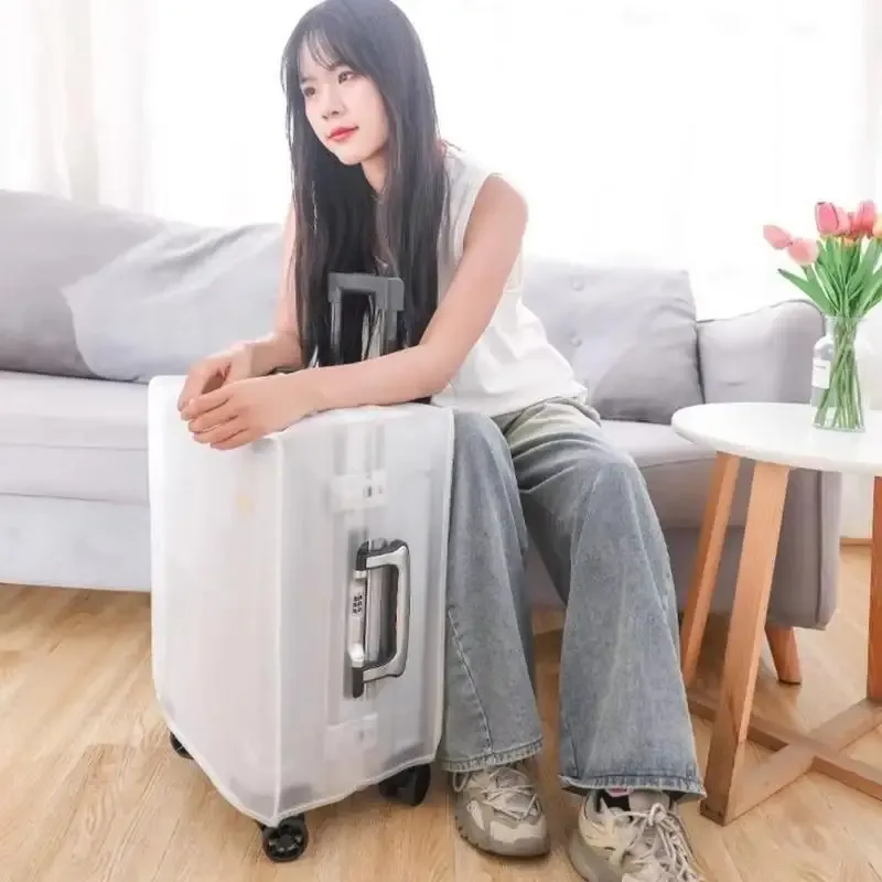 housse de protection givrée résistante à l'usure pour bagages, coque de protection portable, imperméable et anti-poussière pour sac de voyage à roulettes