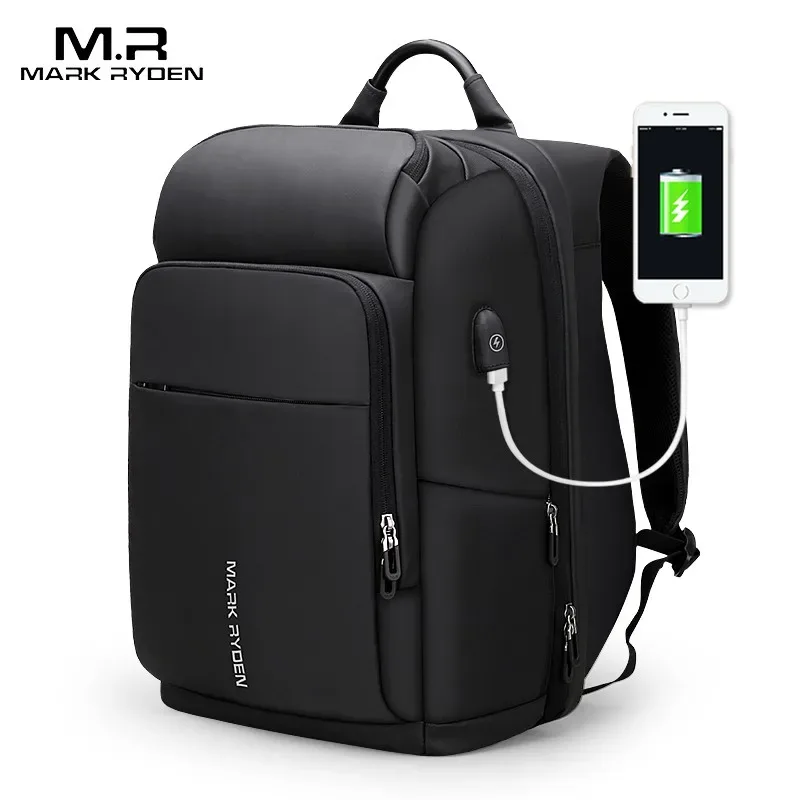 mark ryden 17 pouces pochette d'ordinateur hommes sac à dos multifonction usb charge grande capacité étanche sacs de voyage pour hommes