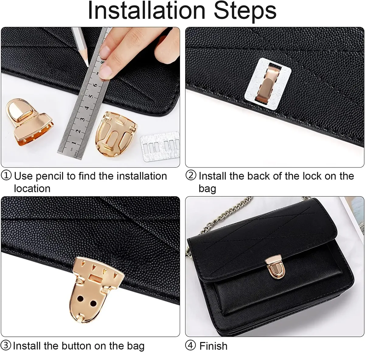 cadenas serrure tsa métal rose doré marron voyage sac main bandoulière trousseau fermoir pression accessoire bricolage artisanat