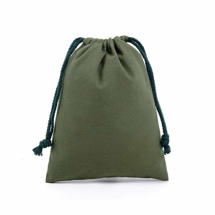 sac d'emballage en toile de coton et polyester avec cordon de serrage, personnalisable avec logo, blanc uni, pour cadeaux et rangement