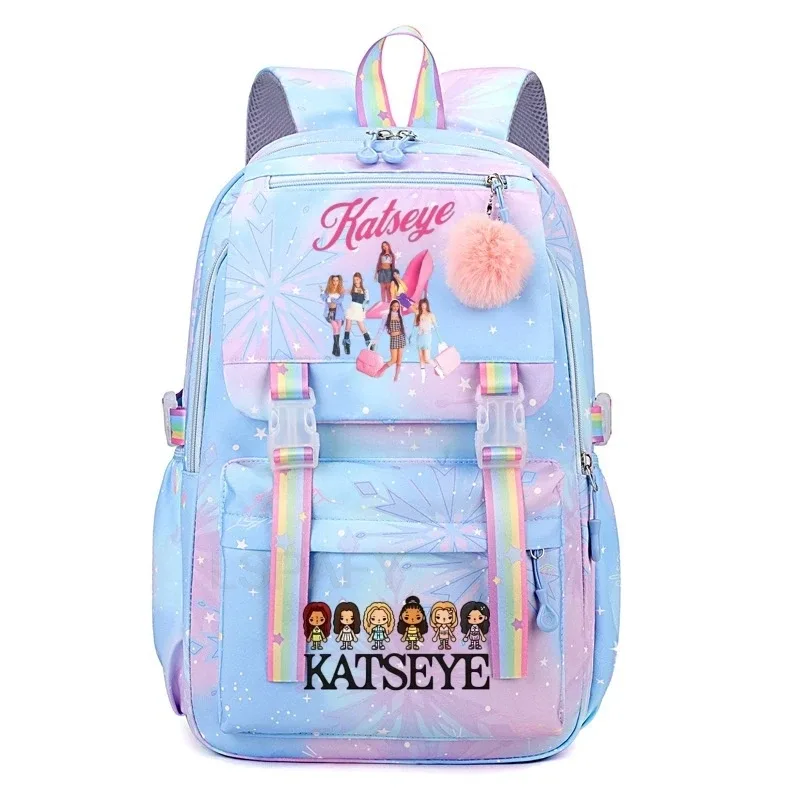 sac à dos kpop katseye pour femmes, sacs d'école multifonctionnels de grande capacité, sac à dos pour adolescents et étudiants, sac de voyage pour fans de mode
