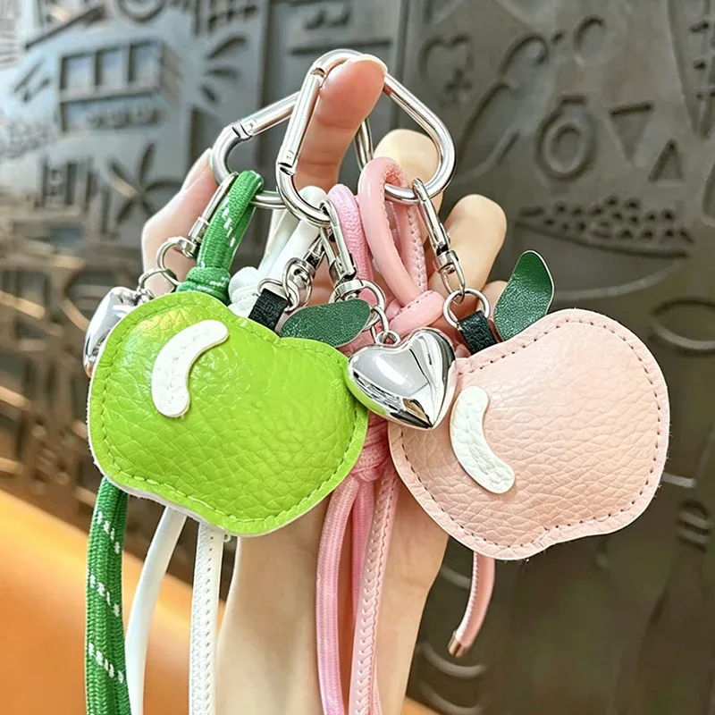porte-clés pomme en cuir pu, pendentif pour sac à dos, accessoires de mode pour la décoration de sacs