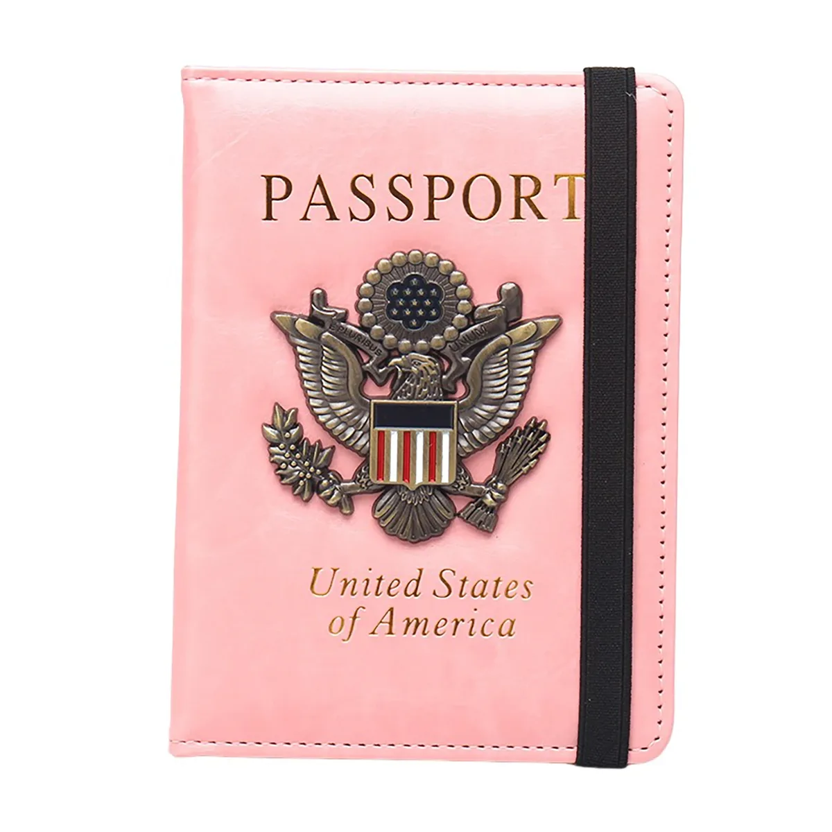 porte-passeport rfid pour voyage, étui de passeport étanche avec badge métallique 3d, portefeuille portable pour cartes bancaires