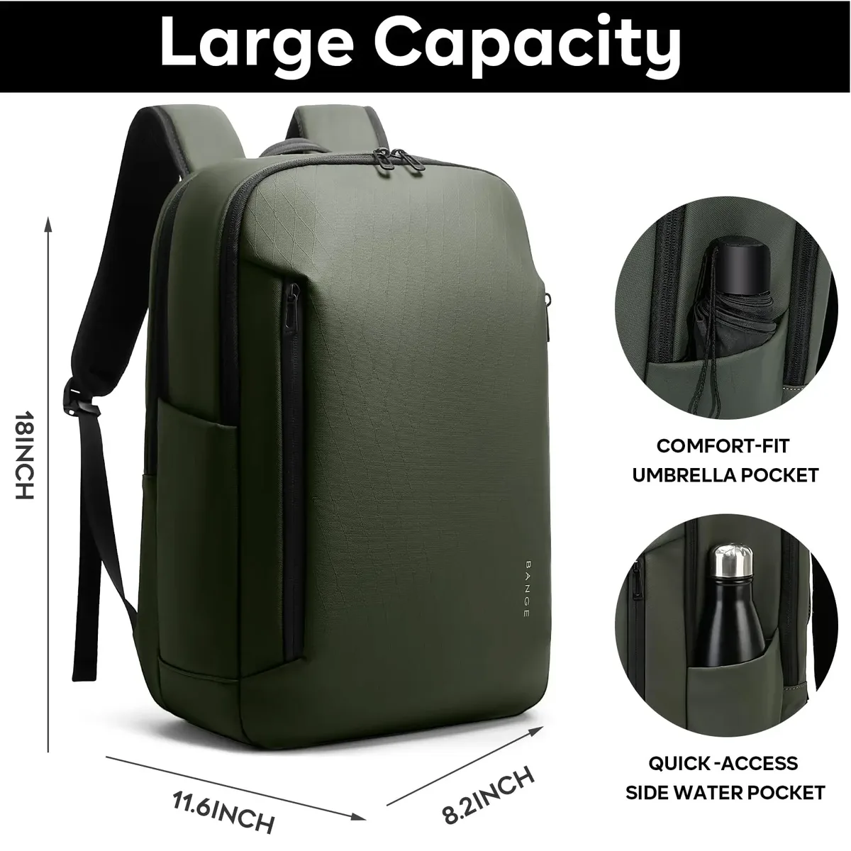 sac dos oxford université vert olive polyester plaid jacquard bandoulière arquée compartiment ordinateur portable