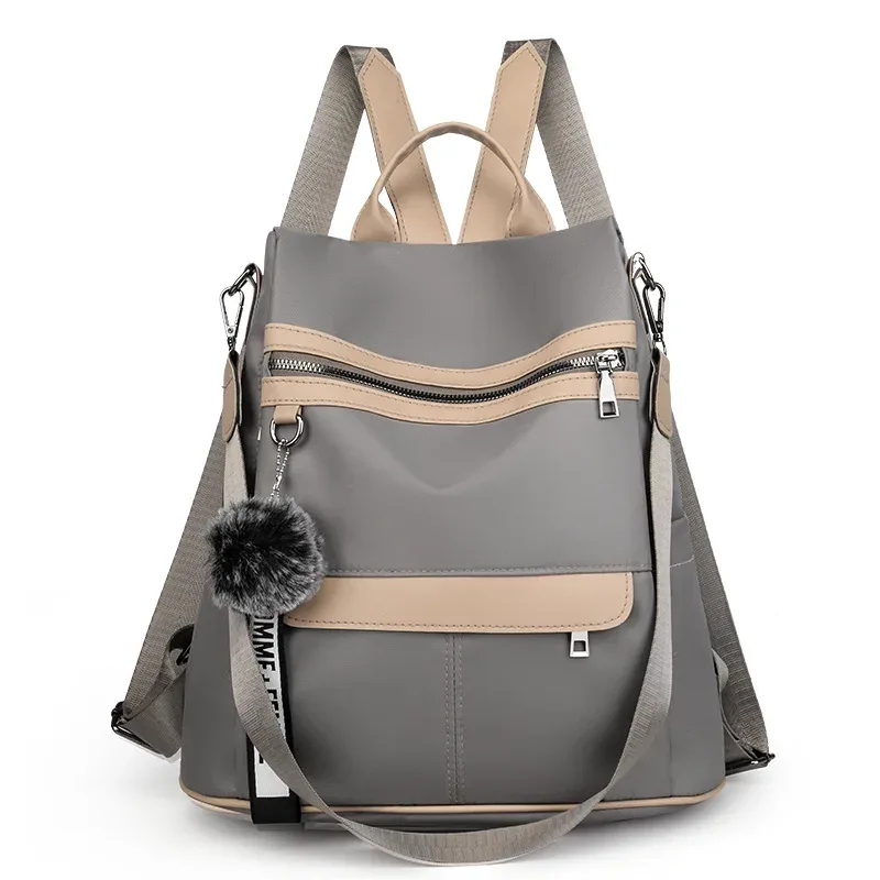 sac à dos antivol 3 en 1 de haute qualité pour femmes, sacs à bandoulière oxford imperméables, sacs d'école pour adolescentes, sac de voyage