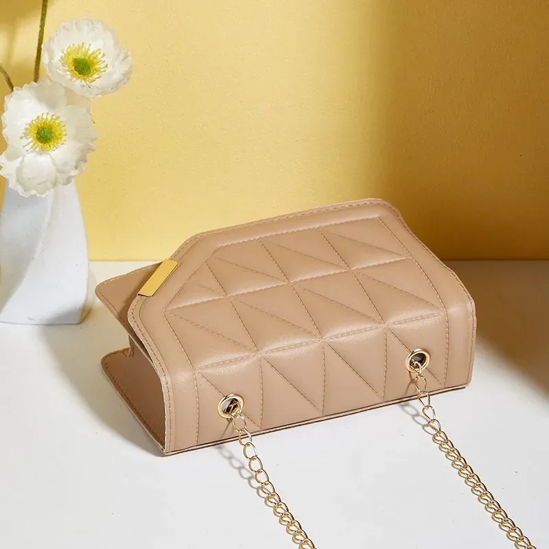 sacs à main et bourse de luxe noirs pour femmes, sacoche en cuir pu, sac à bandoulière à carreaux, pompon matelassé, marque