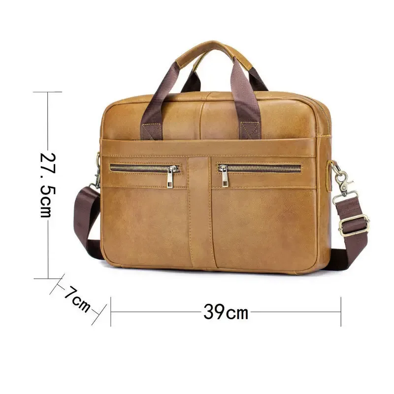 nouvelle sacoche rétro en cuir véritable pour homme, sacoche pour ordinateur portable en cuir de vachette de première qualité, sac bandoulière grande capacité pour homme, sac d'affaires
