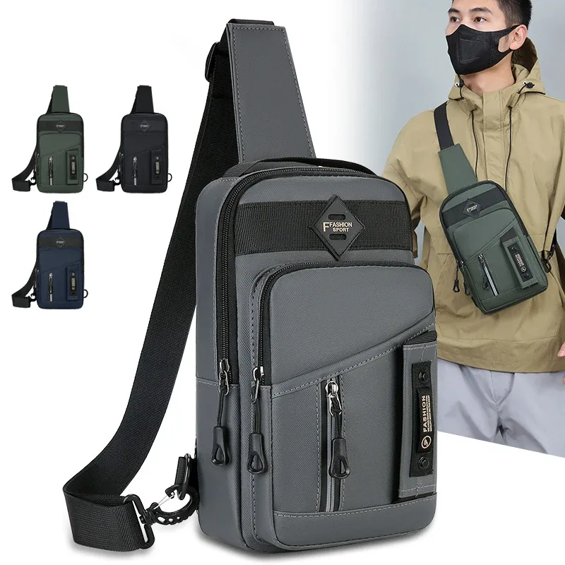 sac de poitrine multifonctionnel pour homme, sac de sport à compartiments multiples, sac bandoulière, sac de randonnée, sac à bandoulière pour homme