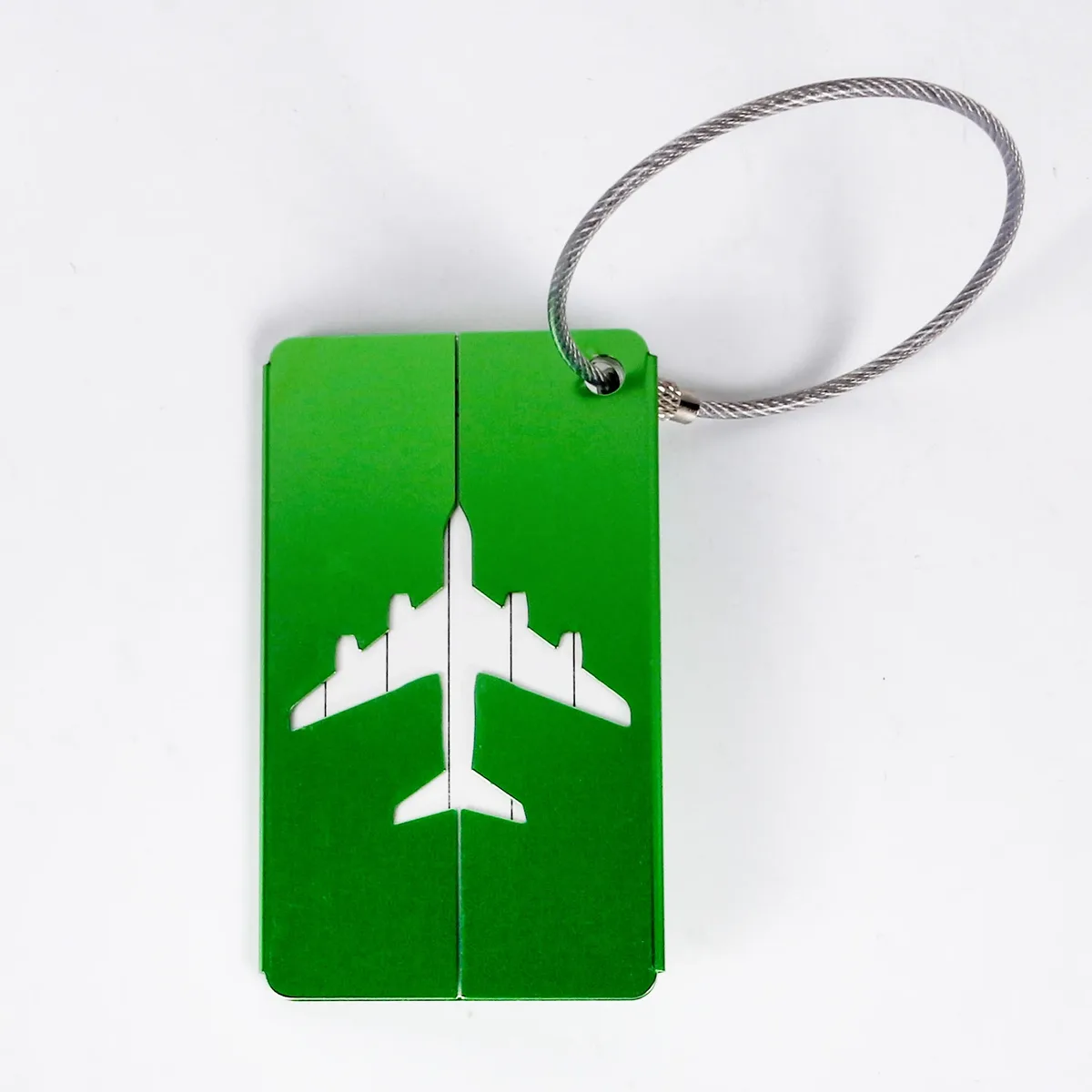 étiquette de bagage de voyage en alliage d'aluminium, étiquette de valise, étiquette d'avion avec nom, anti-perte, accessoires de voyage couleur unie