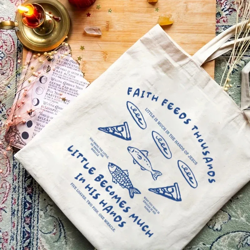 sac fourre-tout en toile chic vintage, 1 pièce, tissu léger et durable pour le travail, l'école, le shopping, sac de transport quotidien, cadeaux