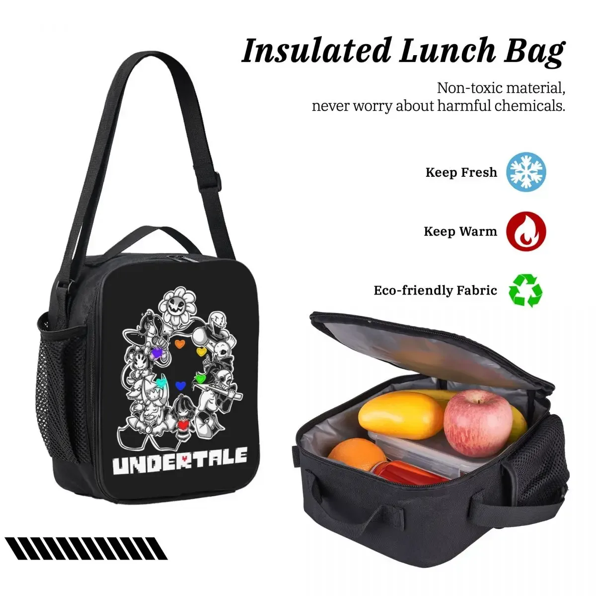 sac à dos game undertale determination pour garçons et filles, sac d'école, sac à bandoulière pour ordinateur, sac à déjeuner isotherme 3ps, trousse à crayons