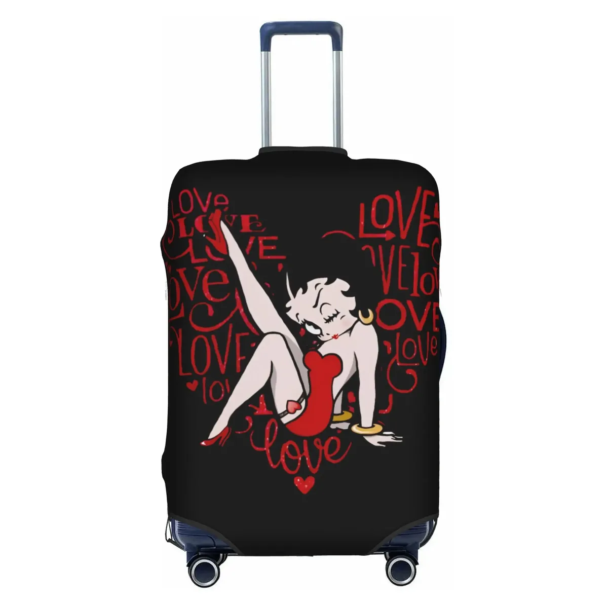 housse de valise élastique personnalisée b-bettys cartoon boop, housse de bagage de voyage classique d'anime pour valises de 18 à 32 pouces