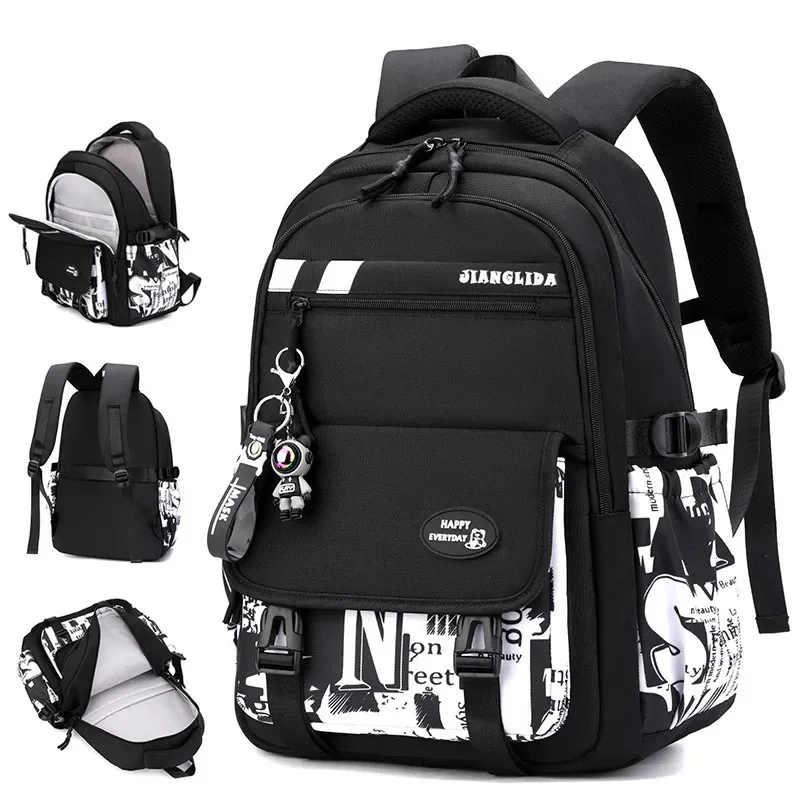 Sac à dos pour adolescents avec pendentif, motif camouflage graffiti, sac à bandoulière pour garçons, sac d'école imperméable, sacs à dos de sport et de voyage