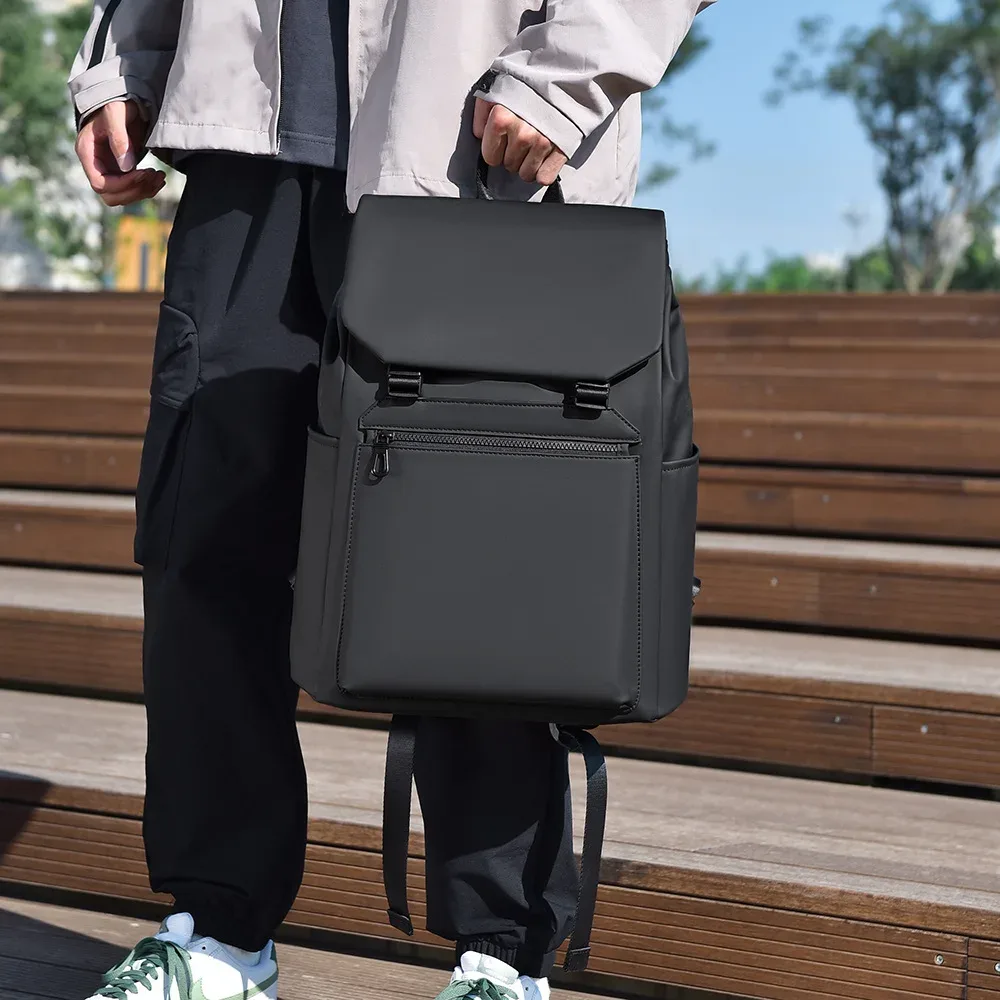 sac dos nylon homme noir gris vert 16 pouces multifonction ordinateur portable imperméable bandoulière arquée
